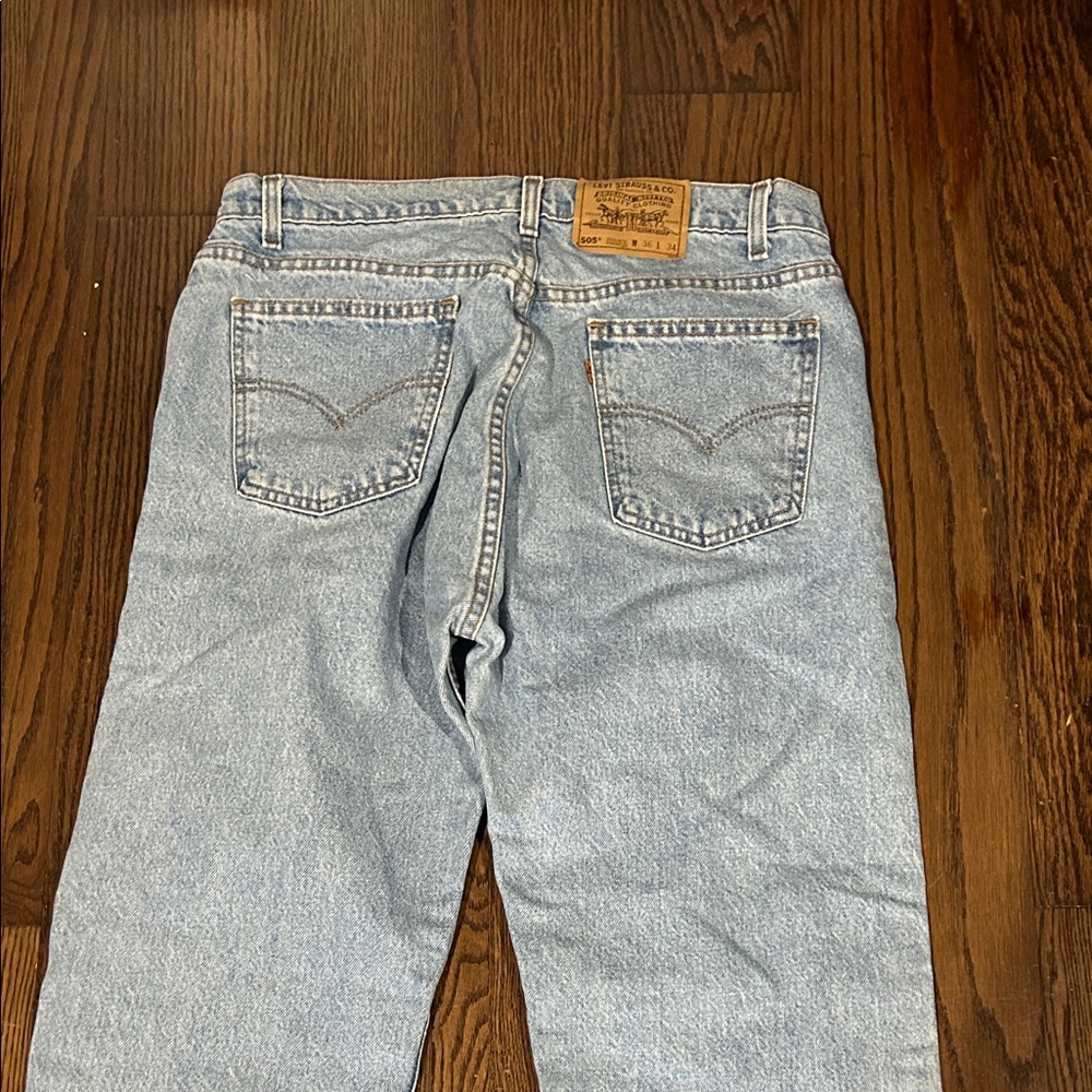 Vtg Levi's Light Blue Regular fit orange tag straight leg jean 36 x 34